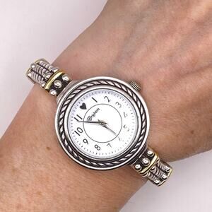Vintage BRIGHTON MENDOCINO Silver Plated Watch New Battery Works MSRP 130